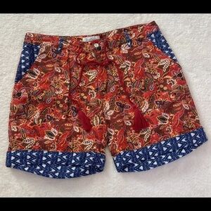 Sundance Womens Size Medium Cotton Linen Blend Paisley Print Kalini Shorts